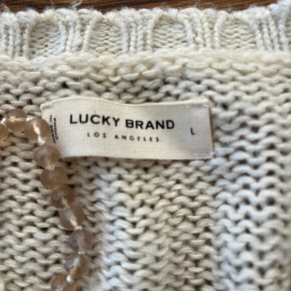 Lucky Brand Soft Cardigan -Ivory - Light Layer - L - Acrylic - VGUC - So Soft! - Picture 12 of 13